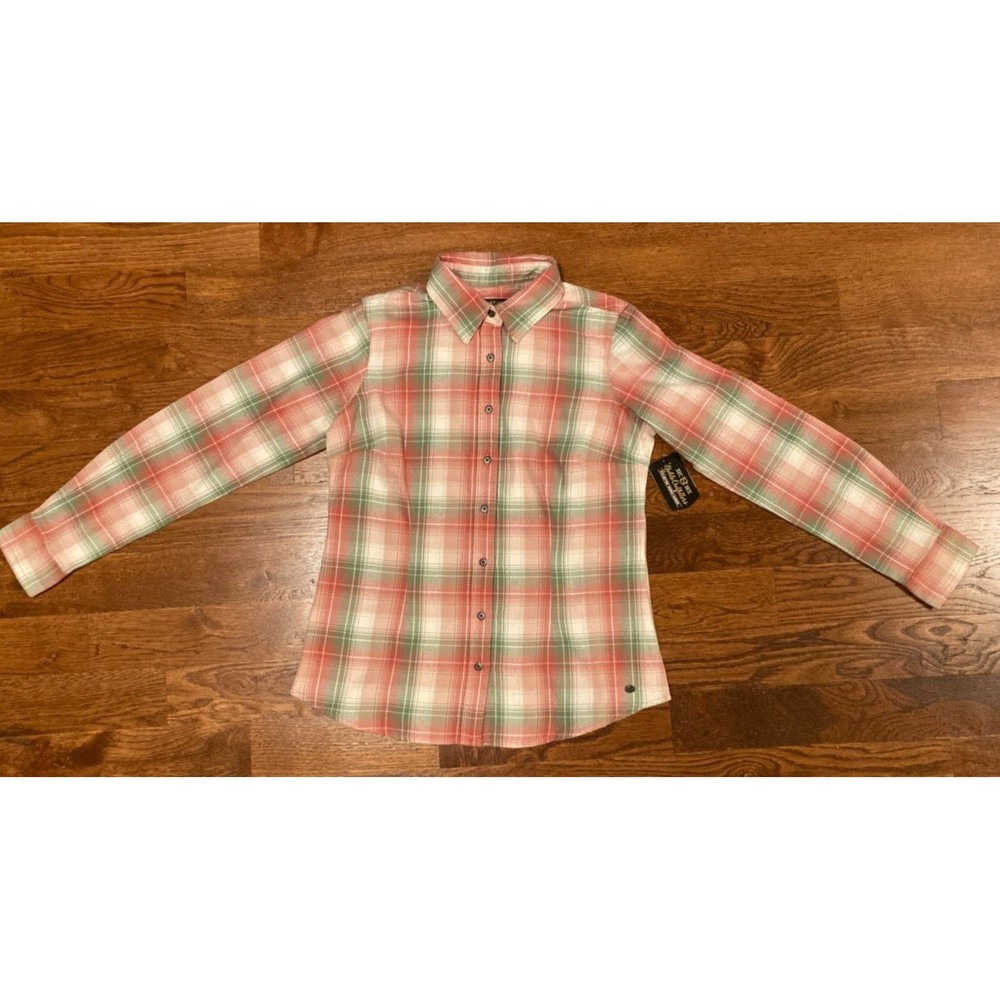Noble Outfitters Womens Long Sleeve Plaid Cotton Flannel Shirt Size Medium NWT